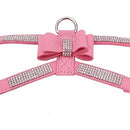 Bling Dog Harness for Girls, Cat Vest Harnesses with Bow Tie Puppy Kitty Cute Fancy Sparkling Pretty Crystal Diamond for Small Pet  Chihuahua,Pink S