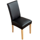 2 pack PU Faux Leather Waterproof Stretch Dining Chair Cover Chair Protector Slipcovers Covers (Black, 2)