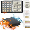 Coin Collection Album for Collectors with Lock, 360 Pockets Fireproof Coin Holder Book & 36 Paper Currency Binder Sleeves, Coin Storage Collecting Organizer for Pennies,Bill,Tokens,Badges（oniy bag）