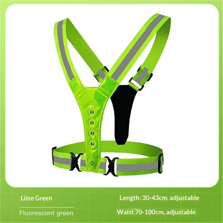 LED Reflective Vest with Chest Light , Visibility Rechargeable Light Up Running Vest Night Safety Running Gear for Dog Walking, Cycling, Adjustable for Men Women Kids