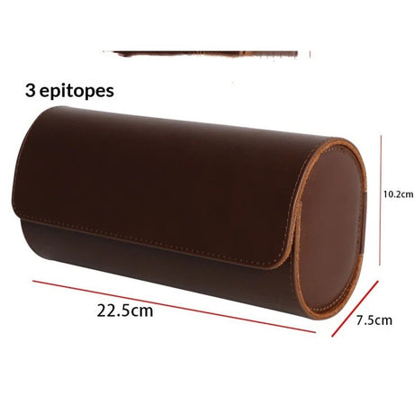 Watch Travel Case for Men Women 3 slot Leather Watch Roll Travel Case Watch Box Storage Organizer and Display Holder for 3 Watches.（oniy box）