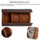 Watch Travel Case for Men Women 3 slot Leather Watch Roll Travel Case Watch Box Storage Organizer and Display Holder for 3 Watches.（oniy box）