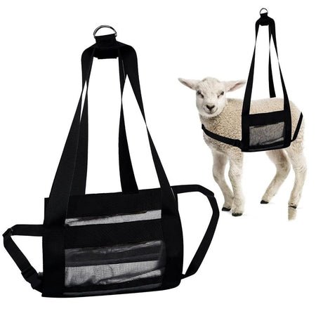 Calf Sling for Goat, Lamb, Sheep & Alpaca - Animal Weighing Sling - Newborn Livestock Calves & Baby Dogs（black）
