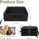 Portable Cat Travel Litter Box, Collapsible Cat Litter Carrier Tray, Waterproof Litter Box for Outdoor Fit Medium Cats and Kitties, Leak-Proof, Sturdy, Lightweight-Black