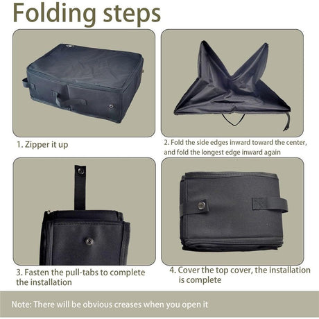 Portable Cat Travel Litter Box, Collapsible Cat Litter Carrier Tray, Waterproof Litter Box for Outdoor Fit Medium Cats and Kitties, Leak-Proof, Sturdy, Lightweight-Black