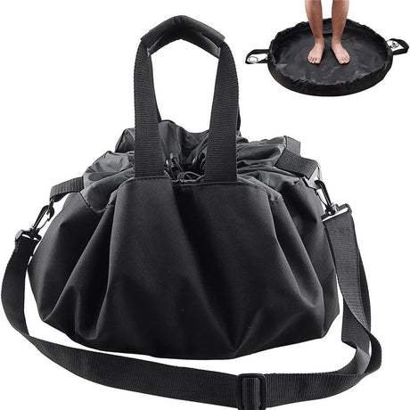 Wetsuit Change Mat, Portable Large Beach Dry Bag Waterproof Changing Mats with Shoulder and Handle Strap for Surfing（90cm）