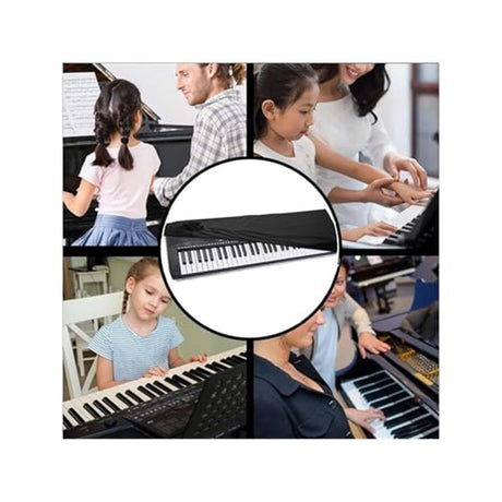 Piano Keyboard Dust Cover, 88 Keys Piano Music Keyboard Cover, Stretchy Electronic Keyboard Piano Cover with Elastic Cord Locking Clasp (88 Keys,only one protective cover)