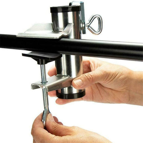 Patio Umbrella Holder Deck Umbrella Clamp Heavy Duty Steel Patio Umbrella Clamp Bench Buddy Deck Umbrella Stand Fixed Clip for Deck, Bleachers, Tailgates, Railing, Boats, Poles, Fences ,Picnic Table