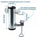 Patio Umbrella Holder Deck Umbrella Clamp Heavy Duty Steel Patio Umbrella Clamp Bench Buddy Deck Umbrella Stand Fixed Clip for Deck, Bleachers, Tailgates, Railing, Boats, Poles, Fences ,Picnic Table