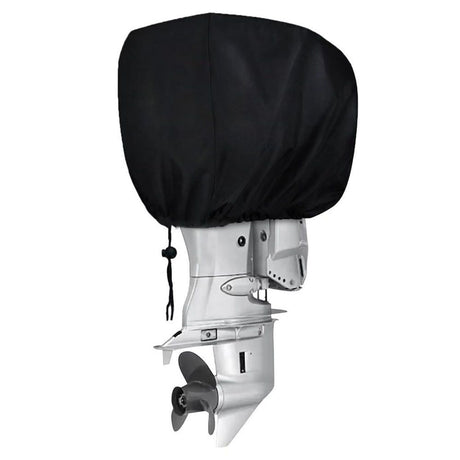 Boat Marine Outboard Engine Cover, Heavy Duty Hood Motor Cowling Lightweight Protector, Black Waterproof UV Resistant 210D Oxford fabric Windproof Straps