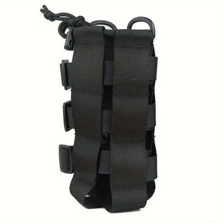 2 pack Water Bottle Pouch for Systems, Adjustable Outdoor Sports Kettle Carrier Holder, Backpack Attachment Pouches (black)