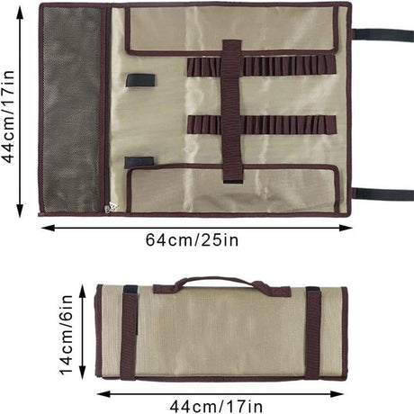 Heavy Duty Tent Nail and Hammer Storage Bag Oxford Stakes Pegs Pouch Holder Case - Tent Pegs Not Included（khaki）