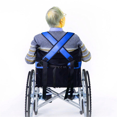 Wheelchair Harness for Adults Elderly, Adjustable Wheelchair Seat Belt Torso Support Vest, Wheelchair Seatbelt Restraint Straps for Patient Care, Solid Straps Breathable Mesh