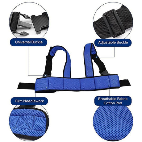 Wheelchair Harness for Adults Elderly, Adjustable Wheelchair Seat Belt Torso Support Vest, Wheelchair Seatbelt Restraint Straps for Patient Care, Solid Straps Breathable Mesh