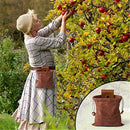 2 pack Foraging Bag, Outdoor Picking Fruit Bags, Waxed Canvas Foraging Pouch, Foldable Leather Belt Pouch with Drawstring Multi-Purpose Picking Bag for Camping, Shells, Treasures, Travel, Hiking
