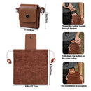 2 pack Foraging Bag, Outdoor Picking Fruit Bags, Waxed Canvas Foraging Pouch, Foldable Leather Belt Pouch with Drawstring Multi-Purpose Picking Bag for Camping, Shells, Treasures, Travel, Hiking