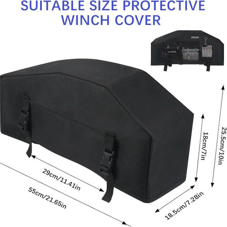 Winch Cover,Heavy Duty UV-resistant Waterproof Winch Protective Cover with Drawstring,Indoor/Outdoor Winch Accessories,Weather Resistant Dust Cover for Electric Winches (Black)
