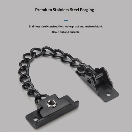 Door Chain Lock Heavy Duty, Security Heavy Duty Chain Door Latch for Front Door Inside Door with Key, Door Lock for Child, Puertas, Hotel, Bedroom,Window (black Chain,1 Piece)