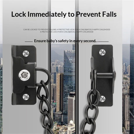 Door Chain Lock Heavy Duty, Security Heavy Duty Chain Door Latch for Front Door Inside Door with Key, Door Lock for Child, Puertas, Hotel, Bedroom,Window (black Chain,1 Piece)
