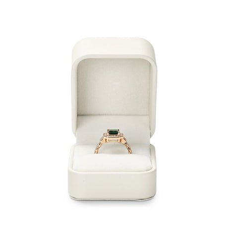 White Leather Ring Gift Box Wedding Ring Box Jewelry Gift Box for Birthday, Proposal, Engagement,Wedding, Valentine's Day (White,only one ring box)