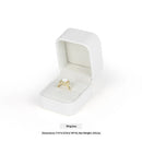 White Leather Ring Gift Box Wedding Ring Box Jewelry Gift Box for Birthday, Proposal, Engagement,Wedding, Valentine's Day (White,only one ring box)