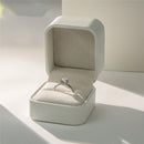 White Leather Ring Gift Box Wedding Ring Box Jewelry Gift Box for Birthday, Proposal, Engagement,Wedding, Valentine's Day (White,only one ring box)