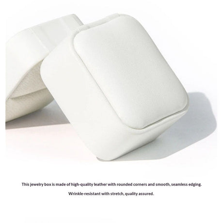 White Leather Ring Gift Box Wedding Ring Box Jewelry Gift Box for Birthday, Proposal, Engagement,Wedding, Valentine's Day (White,only one ring box)