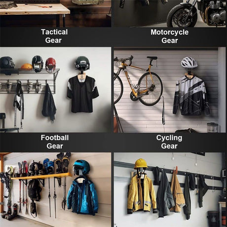 Helmet Holder- Motorcycle Helmet Rack Wall Mount , Solid Wood & Heavy Duty Helmet Wall Mount for Motorcycle/Football/Cycling Skiing/Gear Wall Hanger