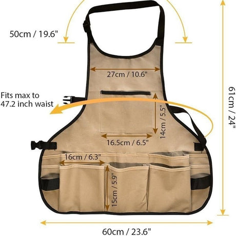 Heavy-Duty Garden Apron with 14 Pockets – Durable WaterProof Gardening Tool Apron for Women Gifts for Mum