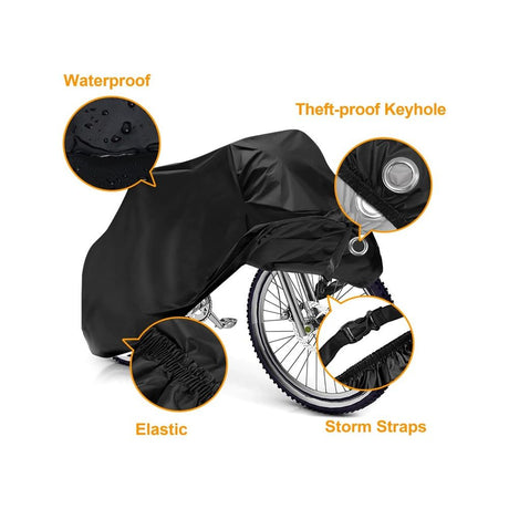Bike Cover, Waterproof Outdoor Bicycle Cover with Lock Hole for Mountain Road Bikes, for Outdoor Waterproof Windproof Dustproof Bicycle & Bike（190*65*98cm）