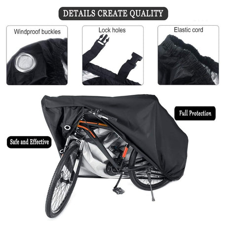 Bike Cover, Waterproof Outdoor Bicycle Cover with Lock Hole for Mountain Road Bikes, for Outdoor Waterproof Windproof Dustproof Bicycle & Bike（190*65*98cm）