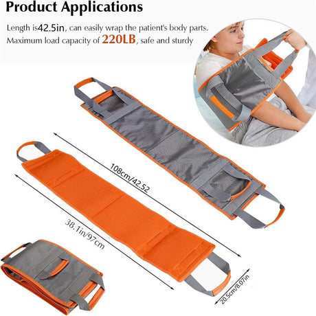42in Padded Bed Transfer Nursing Sling for Patient, Gait Belts Transfer Belts with Handles Patient Lift Assist Aid, Lifting Mobility Belt Aid Devices for Seniors, Disabled, Elderly, Injured