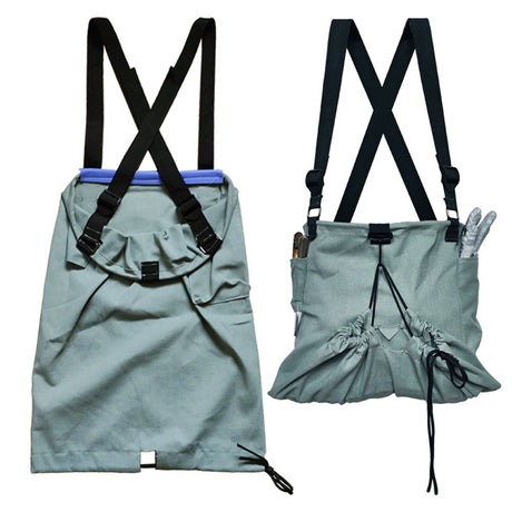 Drop Bottom Fruit Picking Bag, Large Adjustable Canvas Harvest Apron with Pockets for Orchard, Farm, Garden
