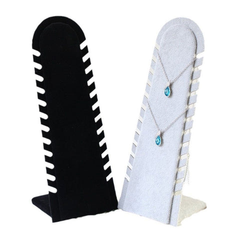 2 Pcs Set Bracelet Necklace Chain Display Pad with 12 Slots, Jewelry Organizer Display with Easel Stand for Chains