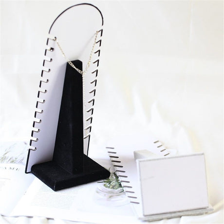 2 Pcs Set Bracelet Necklace Chain Display Pad with 12 Slots, Jewelry Organizer Display with Easel Stand for Chains
