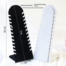 2 Pcs Set Bracelet Necklace Chain Display Pad with 12 Slots, Jewelry Organizer Display with Easel Stand for Chains