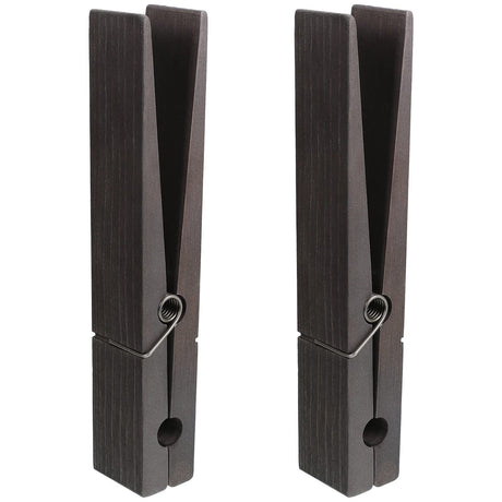 2 Pcs 12 Inch Jumbo Wooden Clothespins Large Clothespin Towel Holder Giant Wooden Clothes Pins Large Clothes Clips with Spring for DIY Craft Winter Farmhouse Bathroom Laundry Room(black)