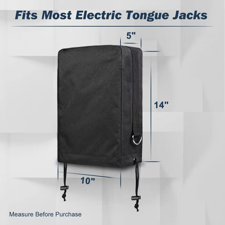 Electric Tongue Jack Cover- 900D Oxford Fabric Waterproof Protective- Travel Trailer Accessories for Outside Protection（no Chain Hooks）