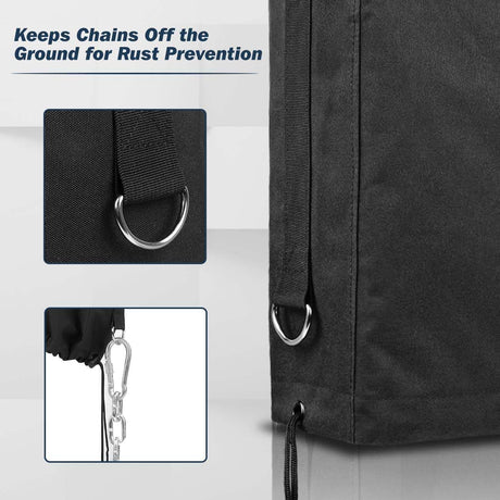 Electric Tongue Jack Cover- 900D Oxford Fabric Waterproof Protective- Travel Trailer Accessories for Outside Protection（no Chain Hooks）