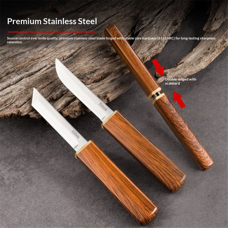 Double Knife Set, Flexible Cooking Knife for Peeling, Slicing, Trimming, etc., Precision Close Knife, High Carbon Stainless Steel Blades, Kitchen Knives,