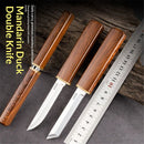 Double Knife Set, Flexible Cooking Knife for Peeling, Slicing, Trimming, etc., Precision Close Knife, High Carbon Stainless Steel Blades, Kitchen Knives,