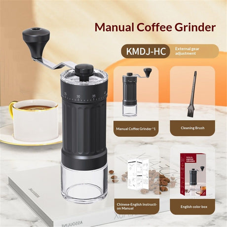 Mini Manual Coffee Grinder with 40 Adjustable Settings, Portable Hand Coffee Bean Mill with 25g Capacity, Conical Burr Coffee Grinder with Crank for Travel, Camping, Office, Espresso, Pour Over, etc