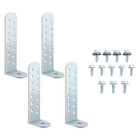 8 Pack Hurricane Condenser Brackets with Screws Hurricane Clips Universal Tie Down Kit Heavy-Duty Galvanized Steel Brackets for Concrete & Masonry Condenser Pad