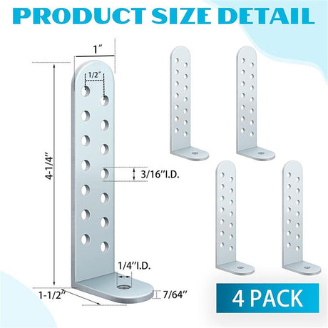 8 Pack Hurricane Condenser Brackets with Screws Hurricane Clips Universal Tie Down Kit Heavy-Duty Galvanized Steel Brackets for Concrete & Masonry Condenser Pad