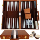 Large Backgammon Sets for Adults - Classic Board Games for 2 Players Adults and Kids - Premium Backgammon Set 15 inch Board and  Backgammon Pieces in Quality PU Leather Case - Gift for Man