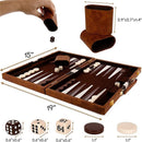 Large Backgammon Sets for Adults - Classic Board Games for 2 Players Adults and Kids - Premium Backgammon Set 15 inch Board and  Backgammon Pieces in Quality PU Leather Case - Gift for Man