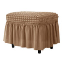 Lattice Stretch  Cover Soft Stretch Slipcover with Skirt Polyester Rectangle Footstool Modern Furniture Protector Bubble Covers for Living Room and Bedroom