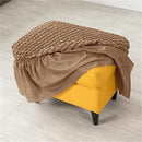Lattice Stretch  Cover Soft Stretch Slipcover with Skirt Polyester Rectangle Footstool Modern Furniture Protector Bubble Covers for Living Room and Bedroom