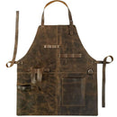 Rustic Apron with Large Pockets and Adjustable Straps, Full Grain Leather, Handmade Leather Apron,Heat & Flame-Resistant Heavy Duty Work Apron Woodworking Shop Apron