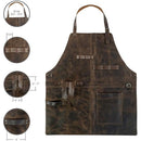 Rustic Apron with Large Pockets and Adjustable Straps, Full Grain Leather, Handmade Leather Apron,Heat & Flame-Resistant Heavy Duty Work Apron Woodworking Shop Apron